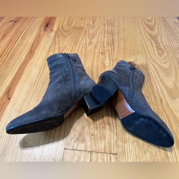 Aquatalia Fortuna Suede Leather Heeled Ankle Boot Gray Women's SIZE 7 - Picture 8 of 10